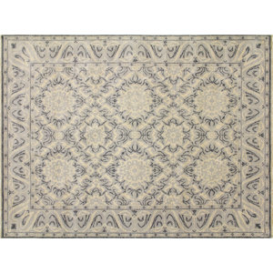 One-of-a-Kind Harkness Hand-Knotted Wool Ivory/Gray Area Rug