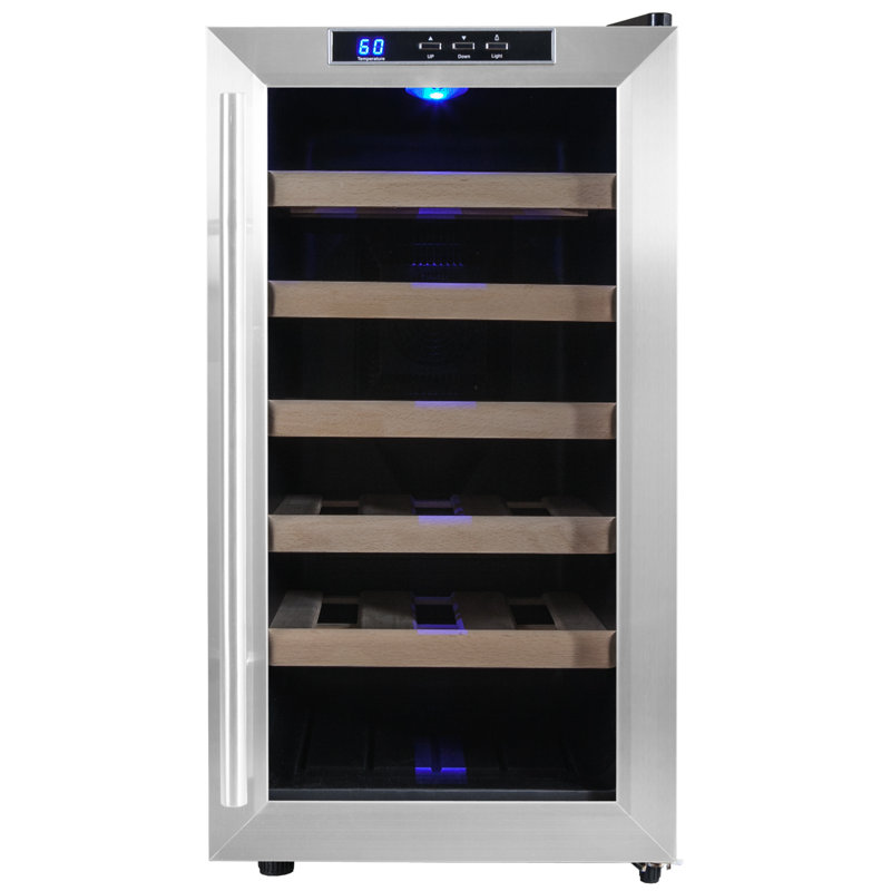 AKDY 18 Bottle Single Zone Freestanding Wine Cooler & Reviews Wayfair