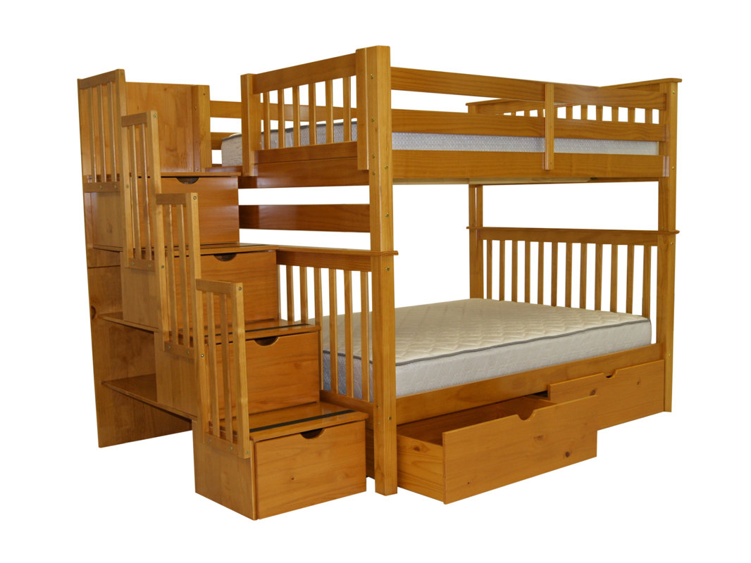 Bedz King Full over Full Bunk Bed with Storage & Reviews Wayfair