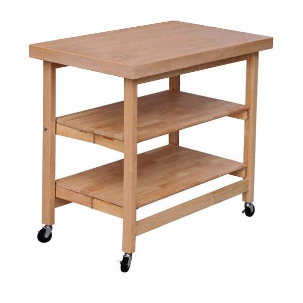 Folding Kitchen Island With Wood Top 