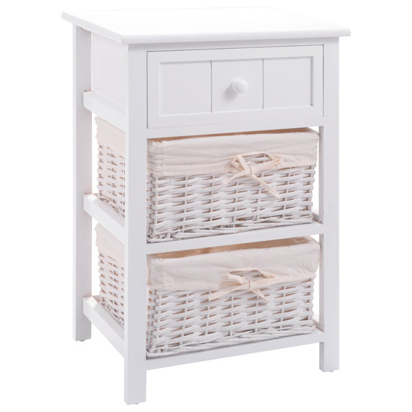 Phone Table Rattan Wicker w// 2 Drawers 3 Shelves 3 Colors