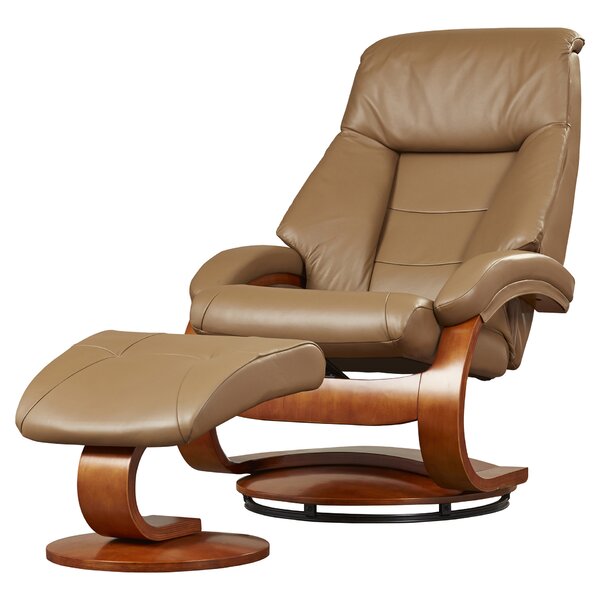 Flathead Lake Leather Manual Swivel Recliner With Ottoman By Red Barrel Studio
