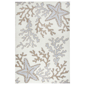 Maryland Hand-Tufted Off White/Tan Indoor/Outdoor Area Rug