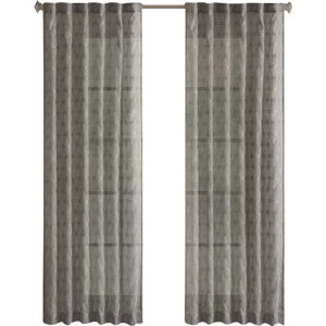 Laurie Nature/Floral Sheer Rod Pocket Single Curtain Panel