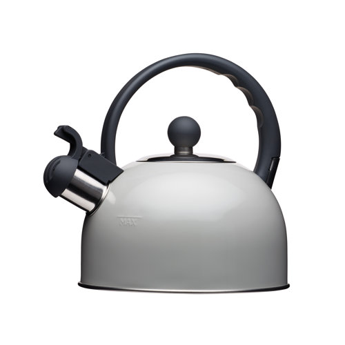Living Nostalgia 1.4L Stainless Steel Whistling Stovetop Kettle KitchenCraft Colour: Grey