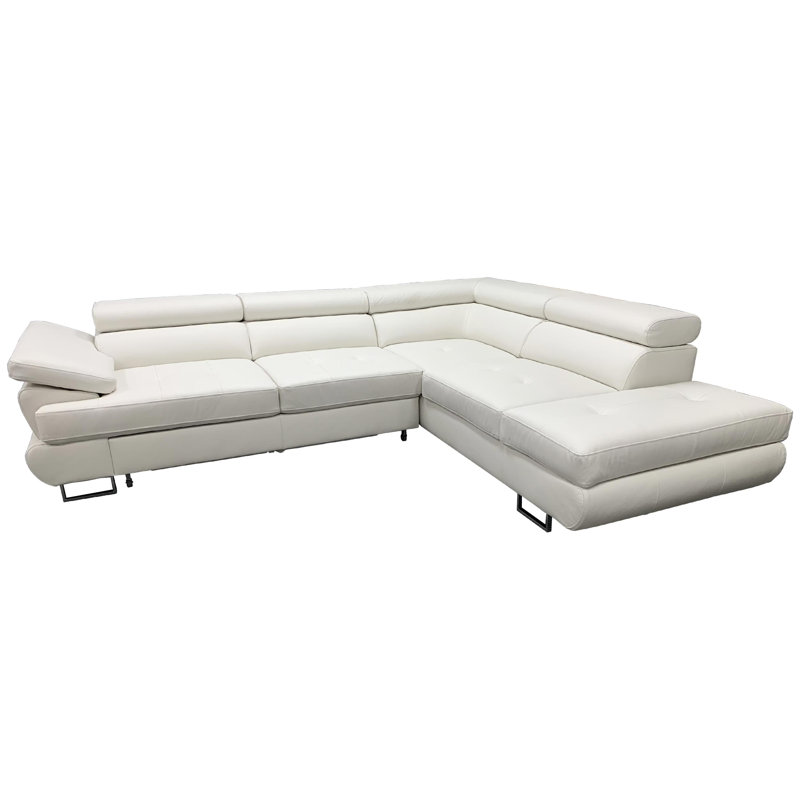 Orren Ellis Arapaho Right Hand Facing Leather Sleeper Sectional Orren Ellis Arapaho Right Hand Facing