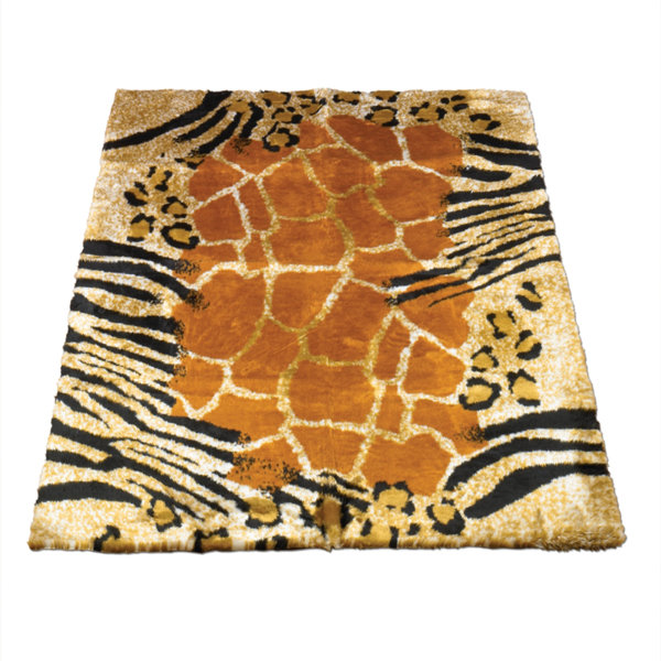 Animal Black/Brown Safari Print Area Rug by Walk On Me