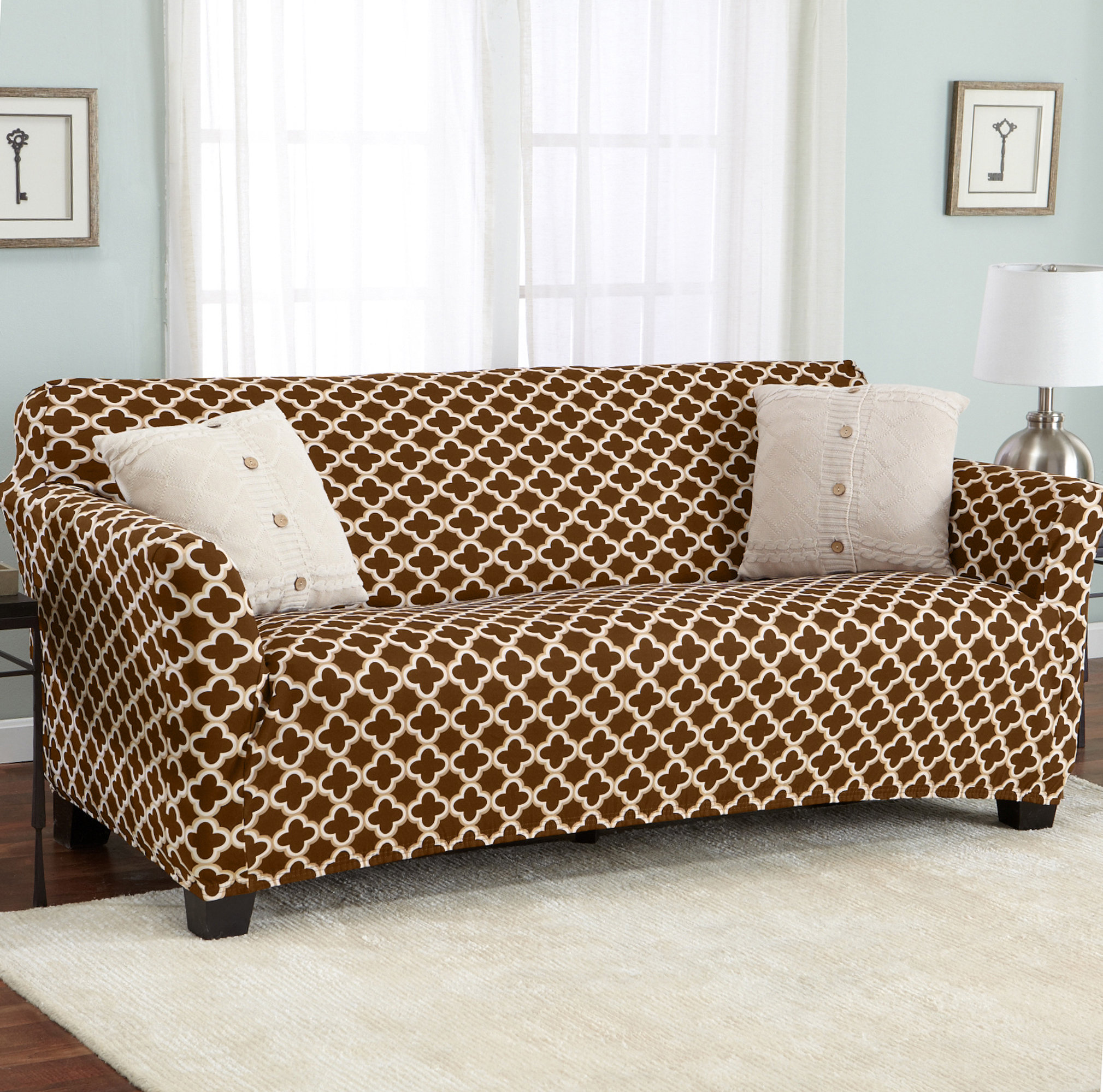 Winston Porter Box Cushion Sofa Slipcover Reviews Wayfair