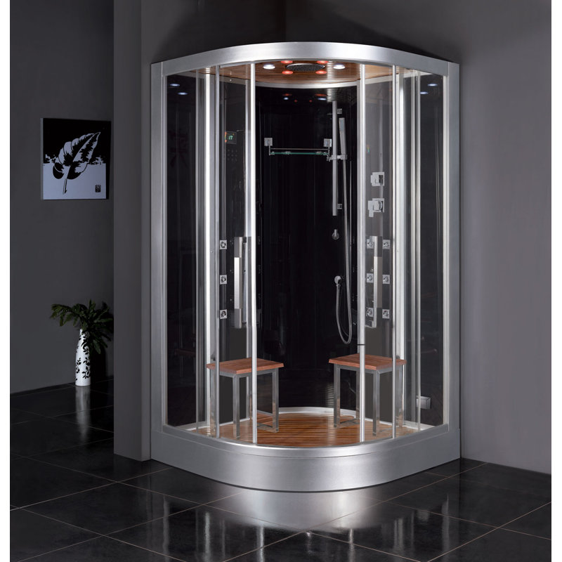 Ariel Bath Platinum 47.2" x 89" Round Sliding Steam Shower ...