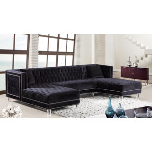 Black Velvet Sectionals You Ll Love Wayfair Quickview
