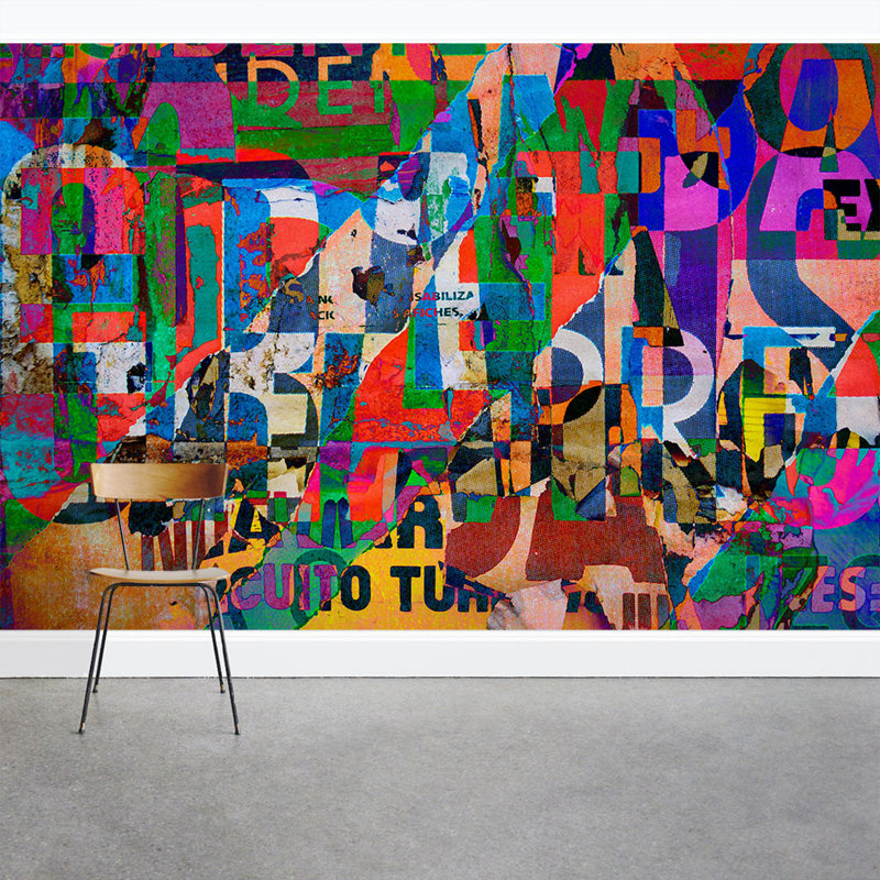Wallums Wall Decor Abstract Letters 8 X 144 3 Piece Wall Mural