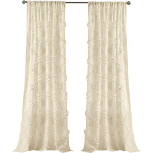 Carli Geometric Rod Pocket Curtain Panels (Set of 2)