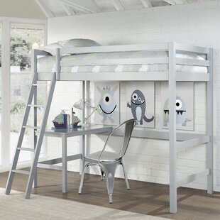 bunk bed with desk under