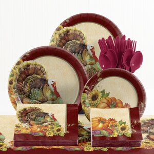 73 Piece Regal Turkey Thanksgiving Tableware Set