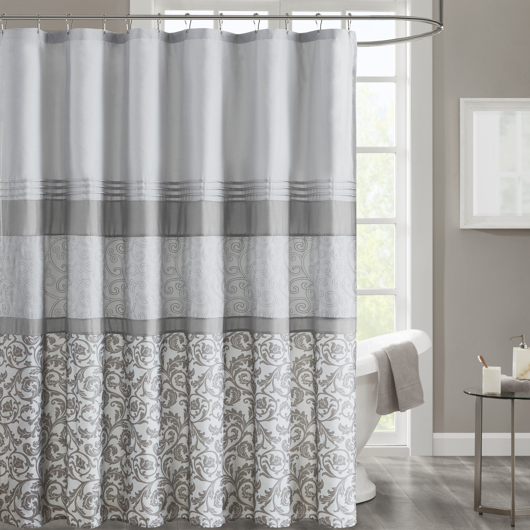 Ophelia Co Cherryford Microfiber Single Shower Curtain Reviews Wayfair