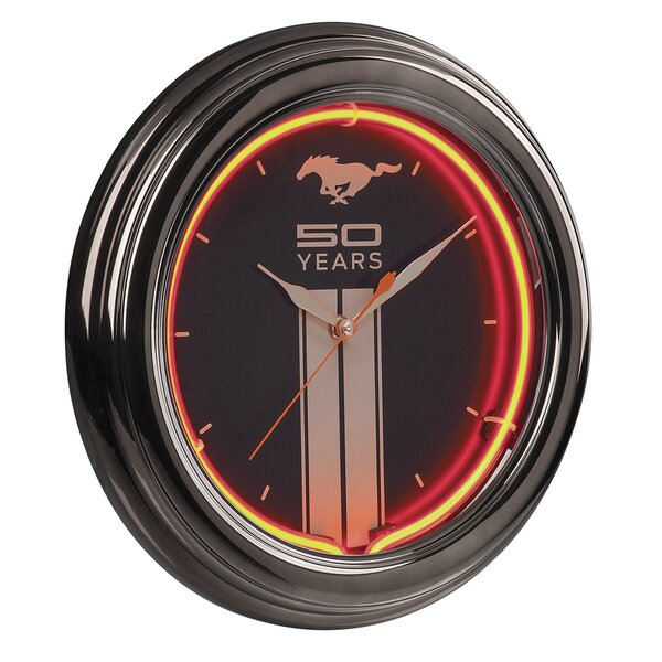 Mustang 50th Neon 14.5 Wall Clock by Ford