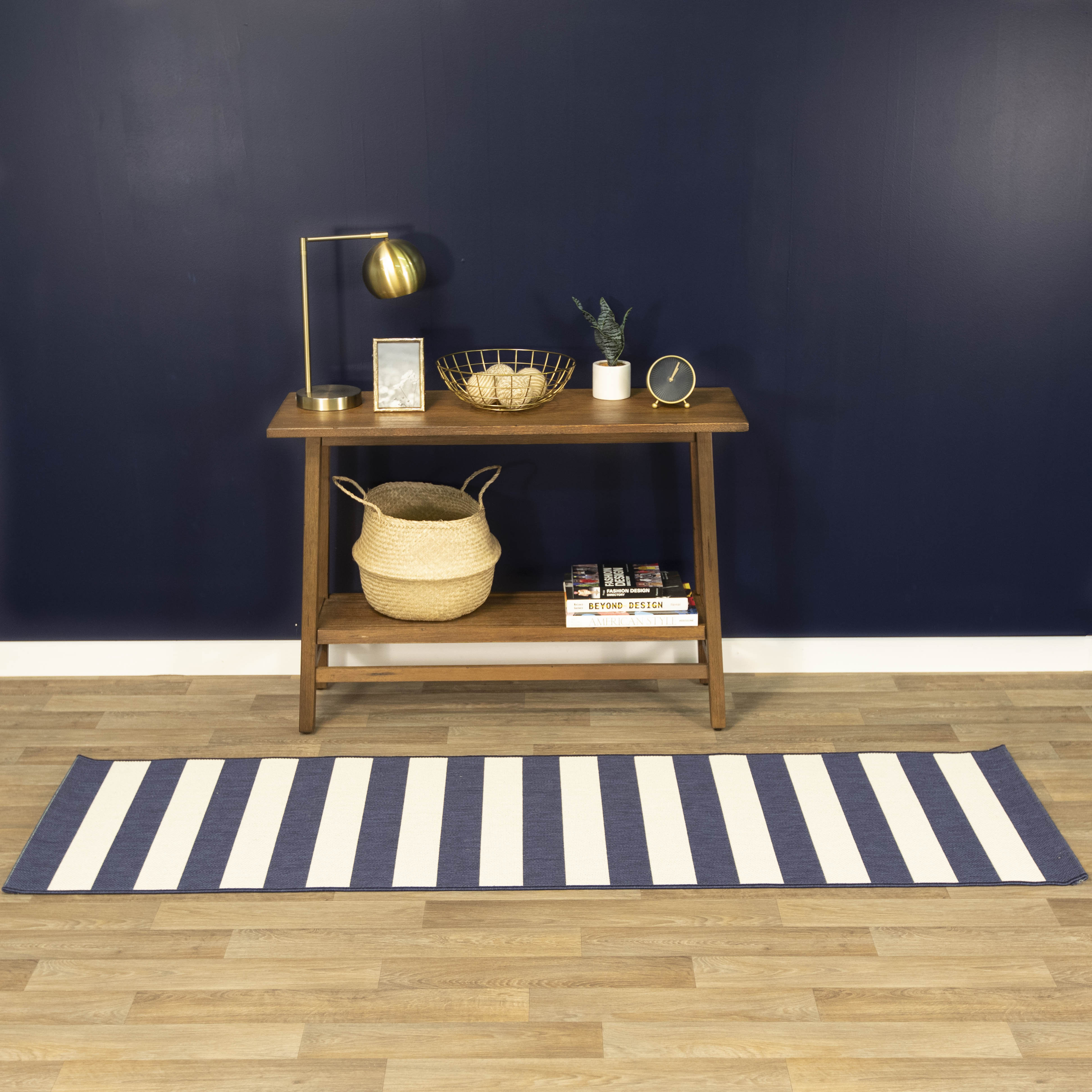 Breakwater Bay Mcwilliams Striped Navy Blue Indoor Outdoor Area Navy Blue Indoor Outdoor Area