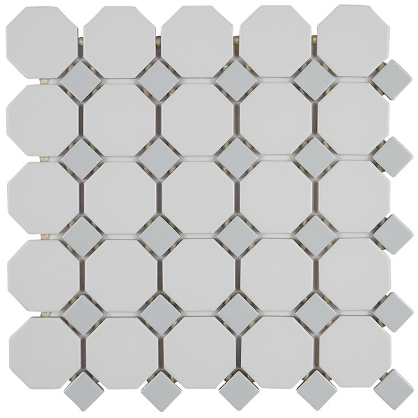 Osmond 12 x 12 Ceramic Mosaic Tile in Matte White