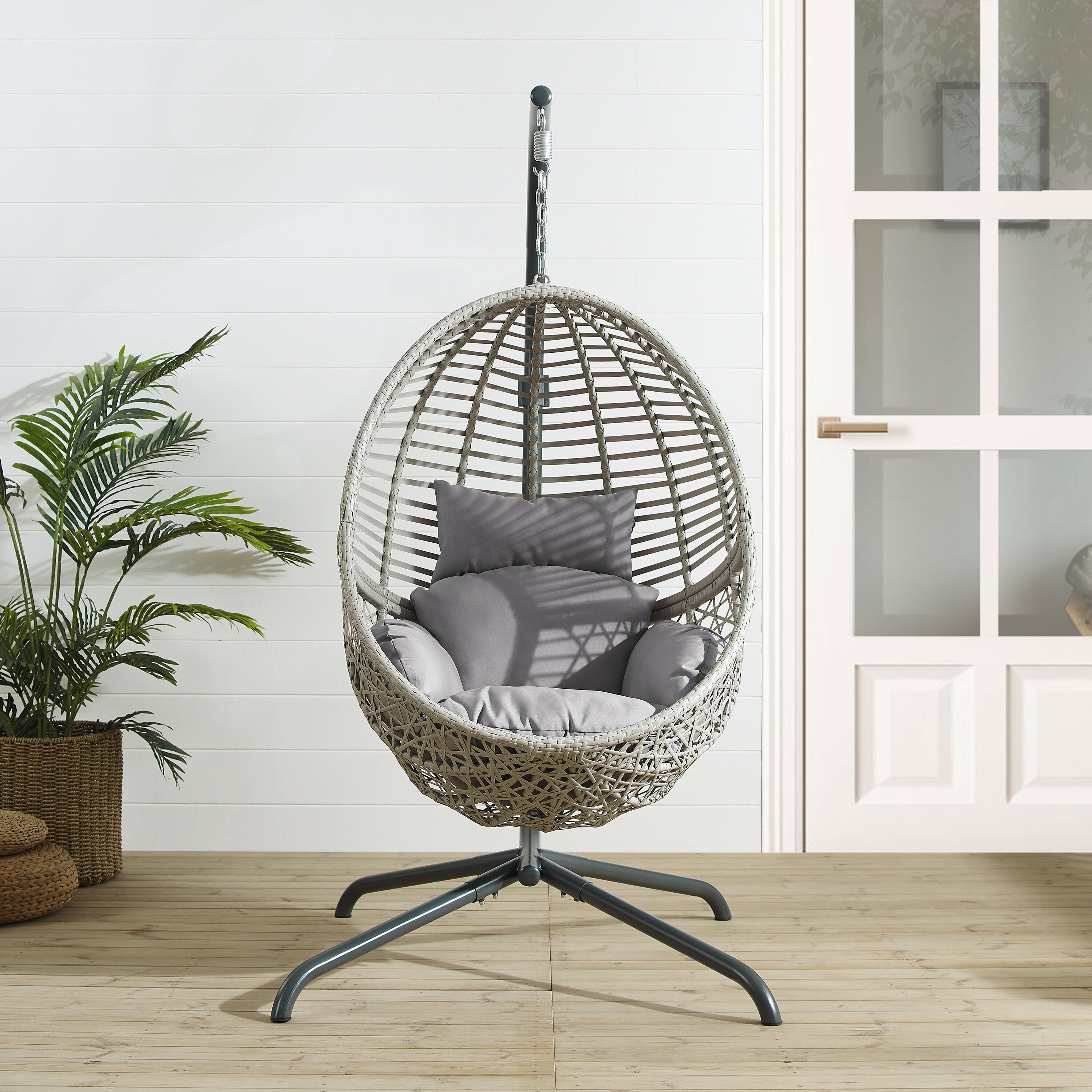 Dakota Fields Lorelei Hanging Egg Swing Chair With Stand Reviews Wayfair