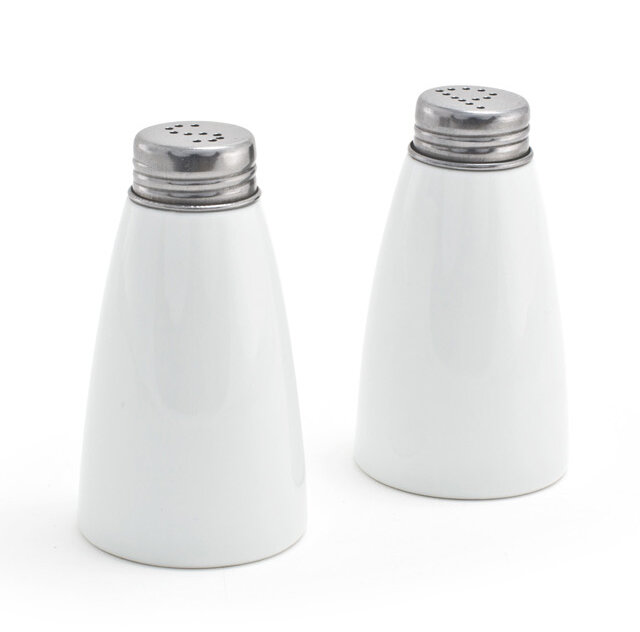 stainless salt and pepper shakers