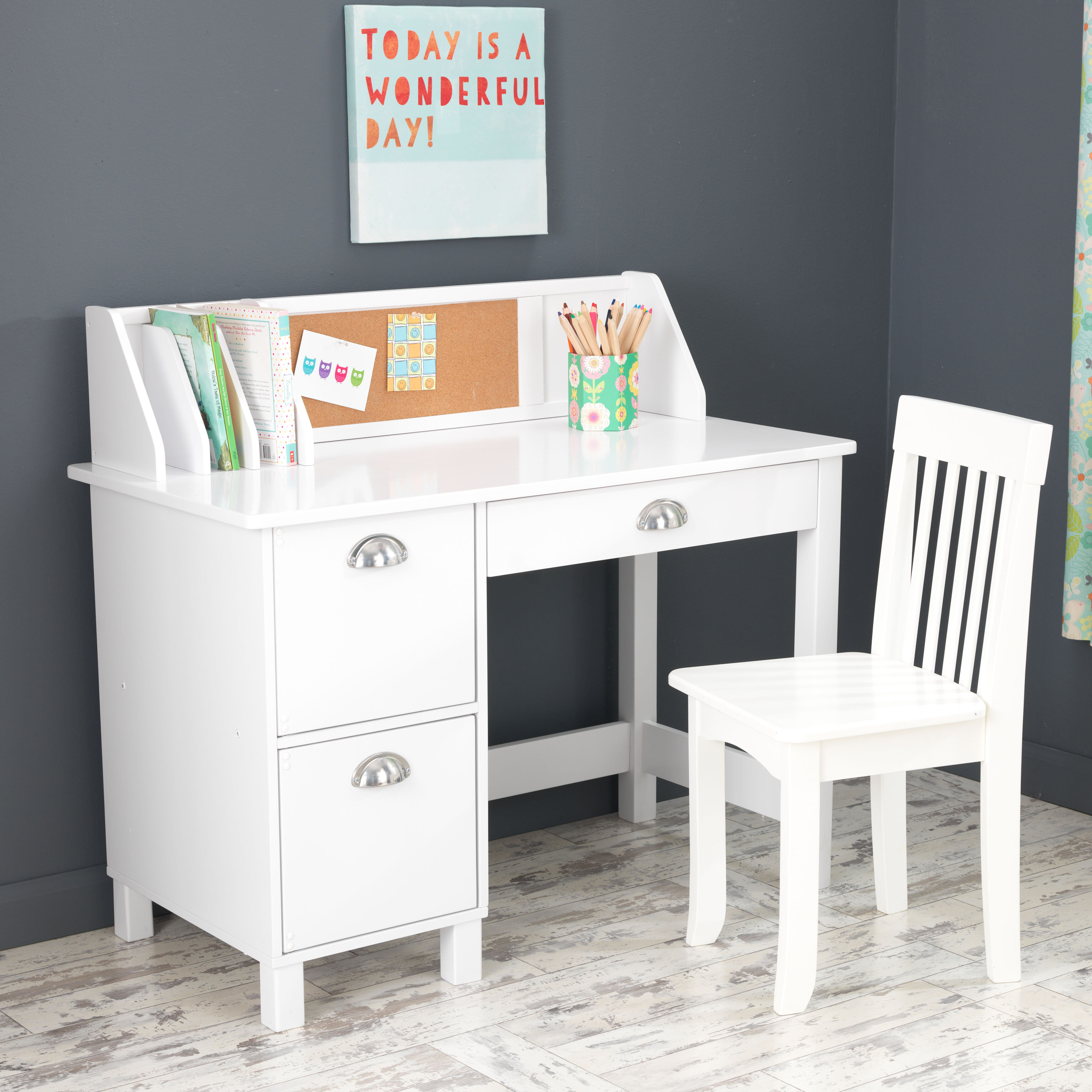 Kidkraft Kids Study Desk With Hutch And Chair Set Reviews Wayfair