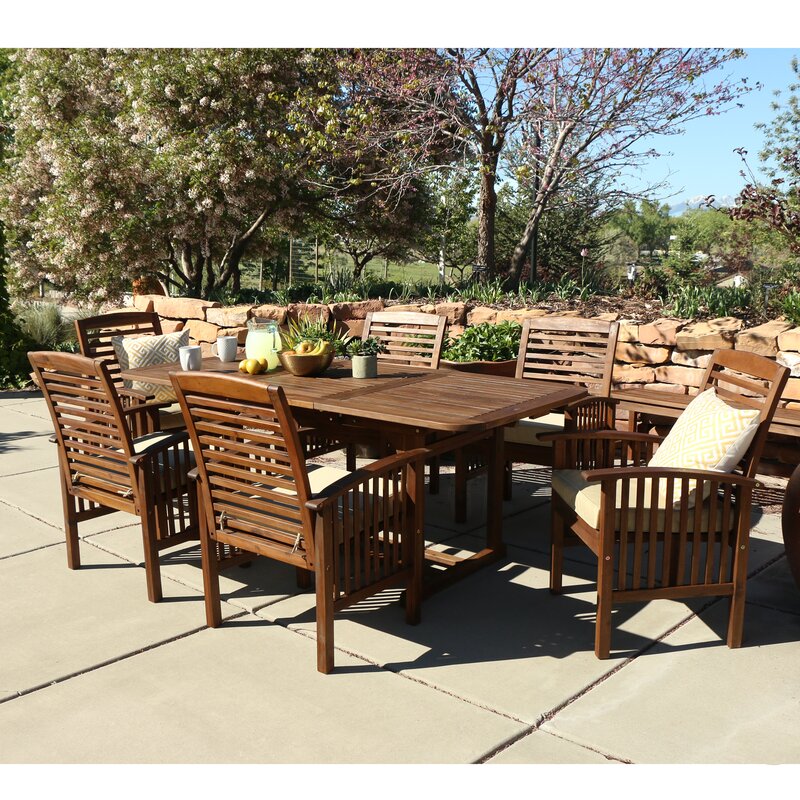 Widmer 7-Piece Dining Set with Cushions