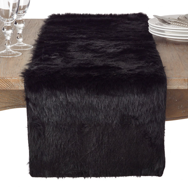 Branchville Glam Faux Fur Topper Table Runner by Greyleigh