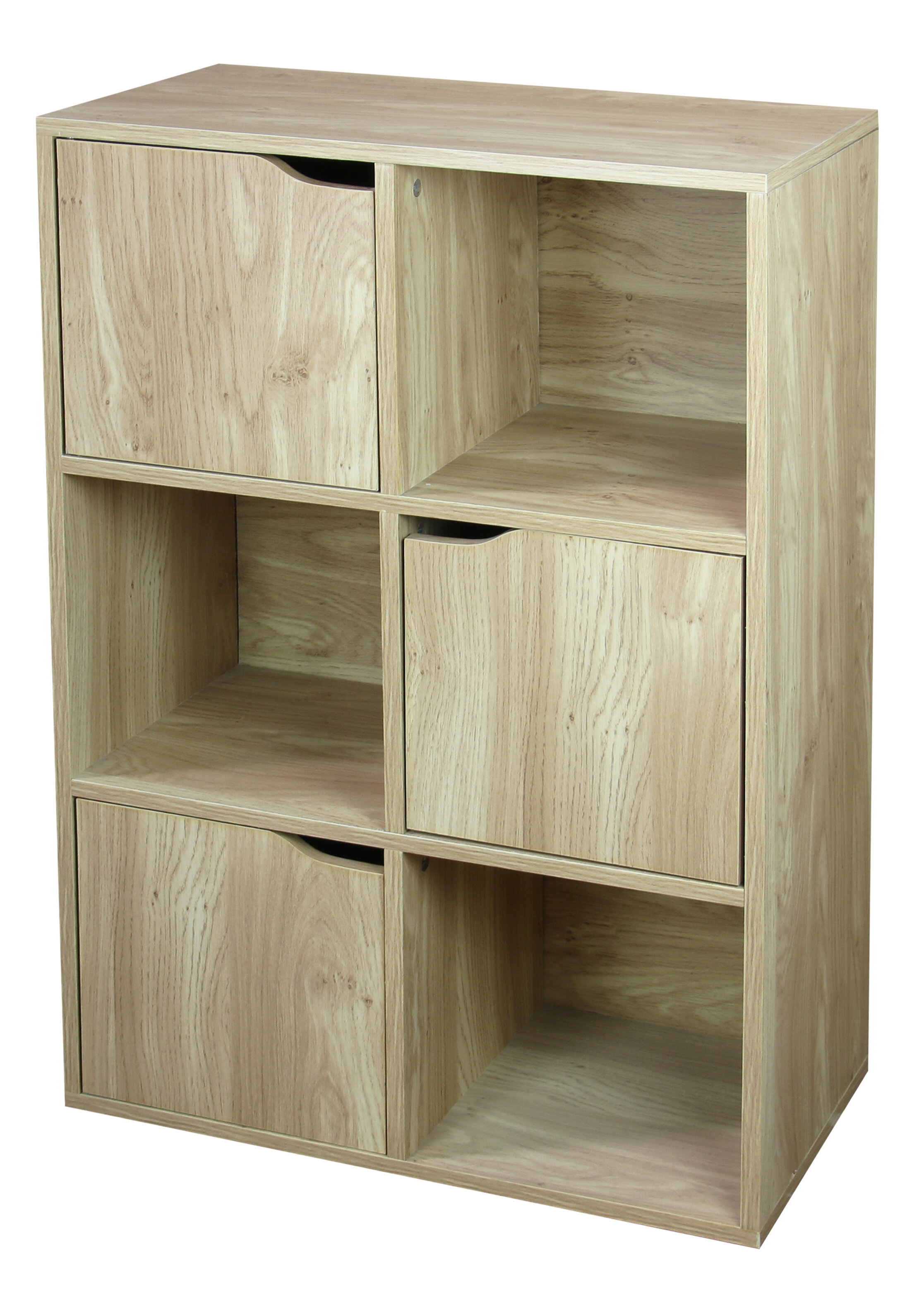 Ebern Designs Lamarr Wood Storage 6 Cube Bookcase Wayfair