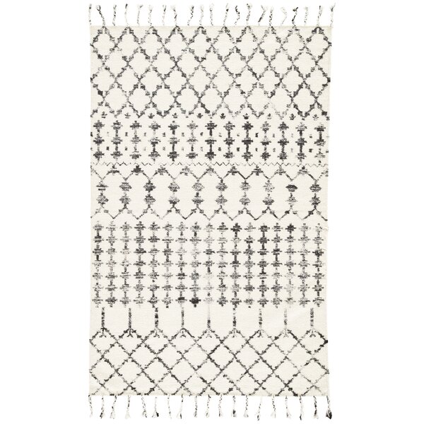 Pardue Hand-Woven Turtledove/Jet Black Area Rug by Bungalow Rose