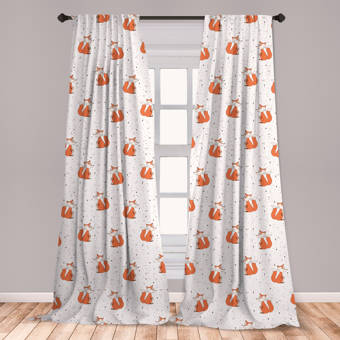 Black Cat Crossing Halloween Orange Curtain Valance