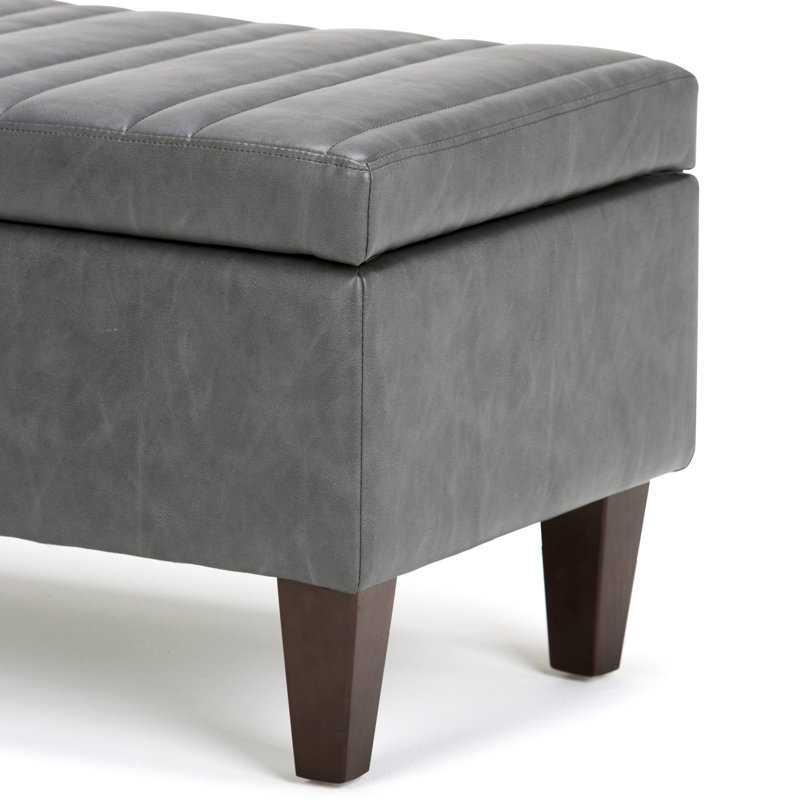 Millwood Pines Laforce Faux Leather Storage Bench Reviews Wayfair Laforce Faux Leather Storage Bench