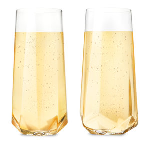 Rayeu2122 Faceted Crystal 10 Oz. Champagne Flute (Set of 2)