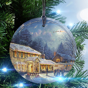 Thomas Kinkade (National Lampoon's Christmas Vacation) StarFire Prints Glass Hanging Ornament