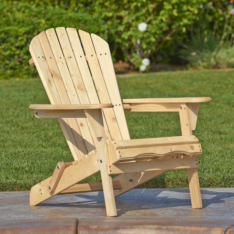 Beachcrest Home Cuyler Solid Wood Folding Adirondack Chair ...