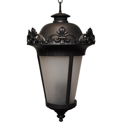 Petrey 4 Light Outdoor Hanging Lantern Alcott Hill Finish Black
