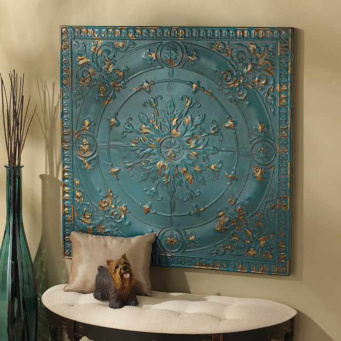 Design Toscano Viennese Pressed Metal Ceiling Tile Wall Decor