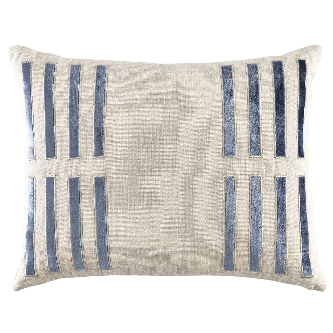 Online Designer Living Room Velluto Porto Rectangular Linen Pillow Cover & Insert Color: Blue