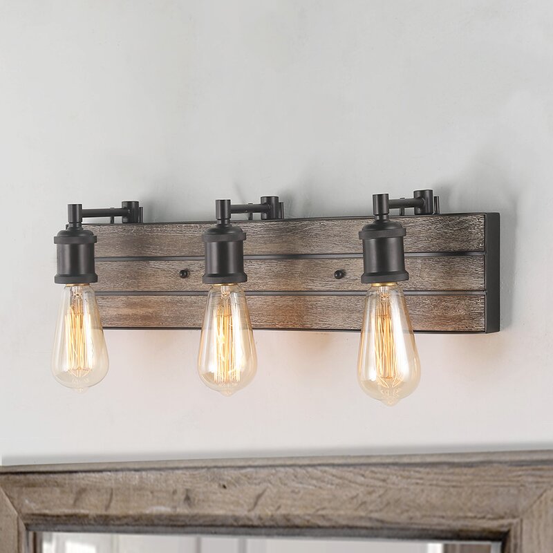 Union Rustic Timmer Indoor Wall 3-Light Vanity Light ...