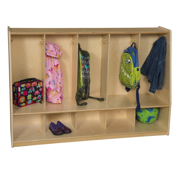Healthy Kids 2 Tier 5 Wide Coat Locker by Wood Designs