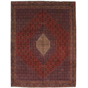 Bidjar Persian Hand Knotted Wool Red Ivory Area Rug