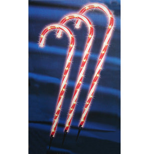 lighted outdoor shimmering candy cane lawn christmas decoration garden stake set of 3 - Candy Cane Christmas Yard Decorations lighted outdoor shimmering candy cane lawn christmas decoration garden stake set of 3 - Candy Cane Christmas Yard Decorations