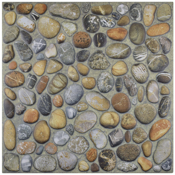 Porcelana 12.13 x 12.13 Porcelain Pebble Tile in Brown by EliteTile