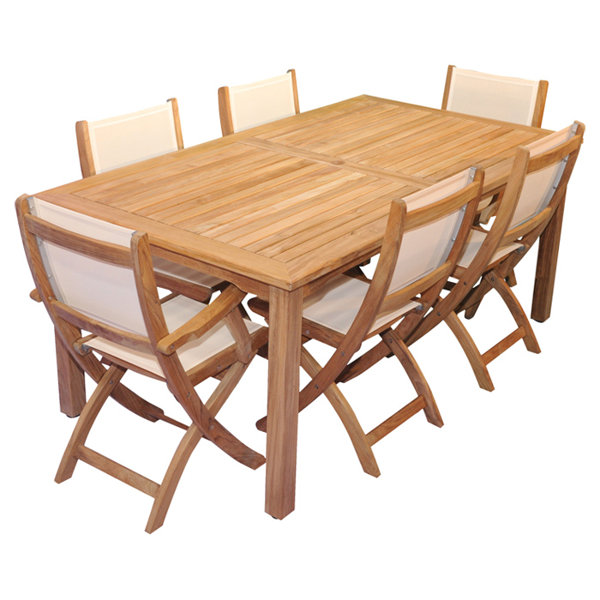 Bloomington 7 Piece Teak Dining Set with Cushions by Regal Teak