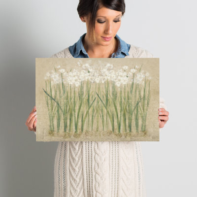Narcissus Cool Painting Print on Wrapped Canvas Lark Manor Size: 12" H x 18" W x 0.75" D