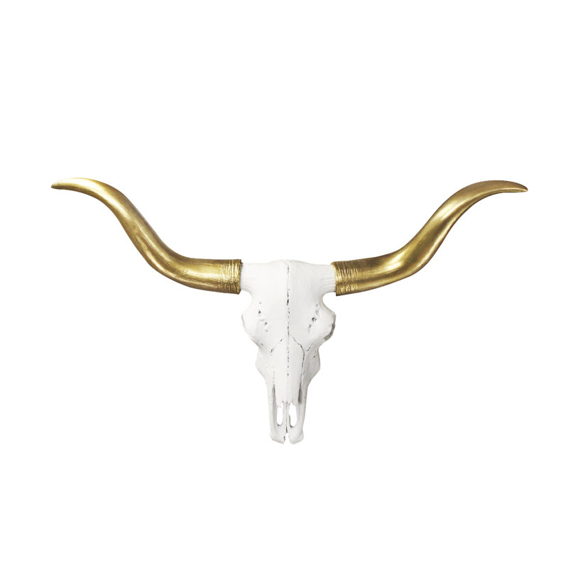 Longhorn Cow Skull Cast Aluminum Metal Art 28 Horns Sculpture