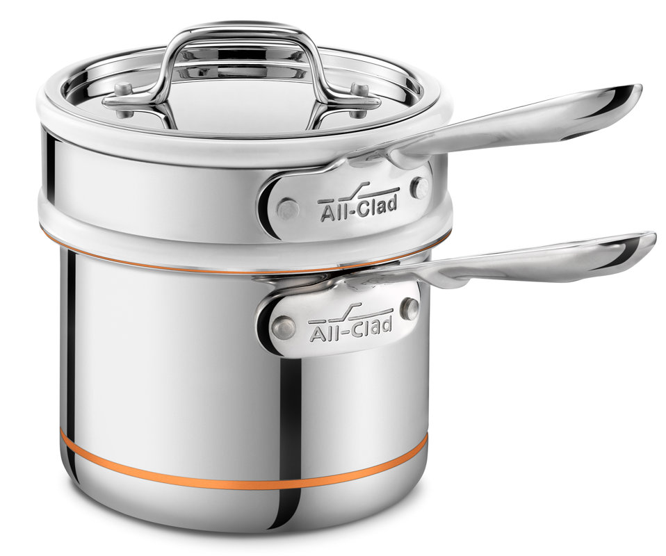 AllClad Copper Core 1.5qt. Double Boiler with Lid & Reviews Wayfair