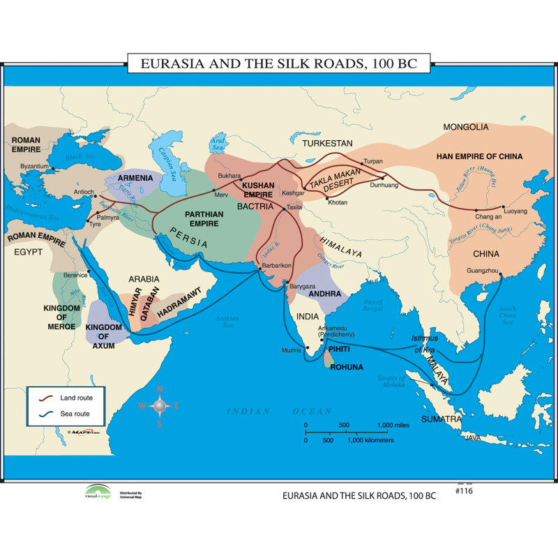 Universal Map World History Wall Maps - Eurasia & Silk ...