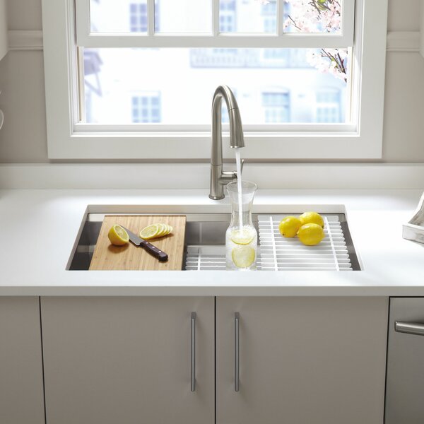 Prolific 33 L x 17-3/4 W x 11 Undermount Single Bowl Kitchen Sink with Accessories by Kohler