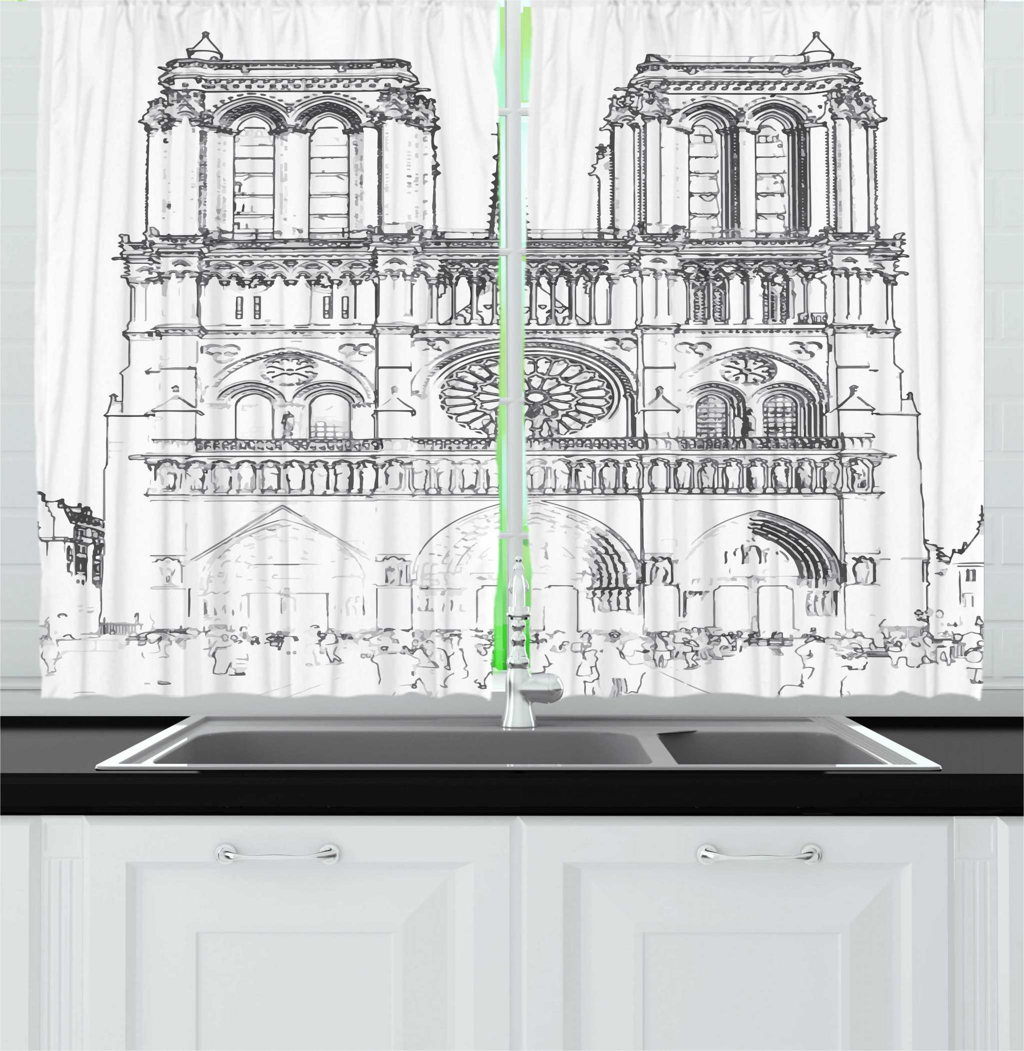 East Urban Home 2 Piece Notre Dame De Paris Sketch Of Detailed
