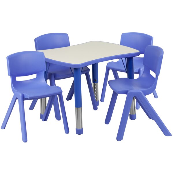 5 Piece Rectangular Activity Table & 10.5 Chair Set by Flash Furniture